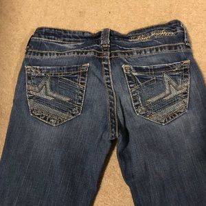 Big Star Casey dark wash gold stitch jeans 27xxl